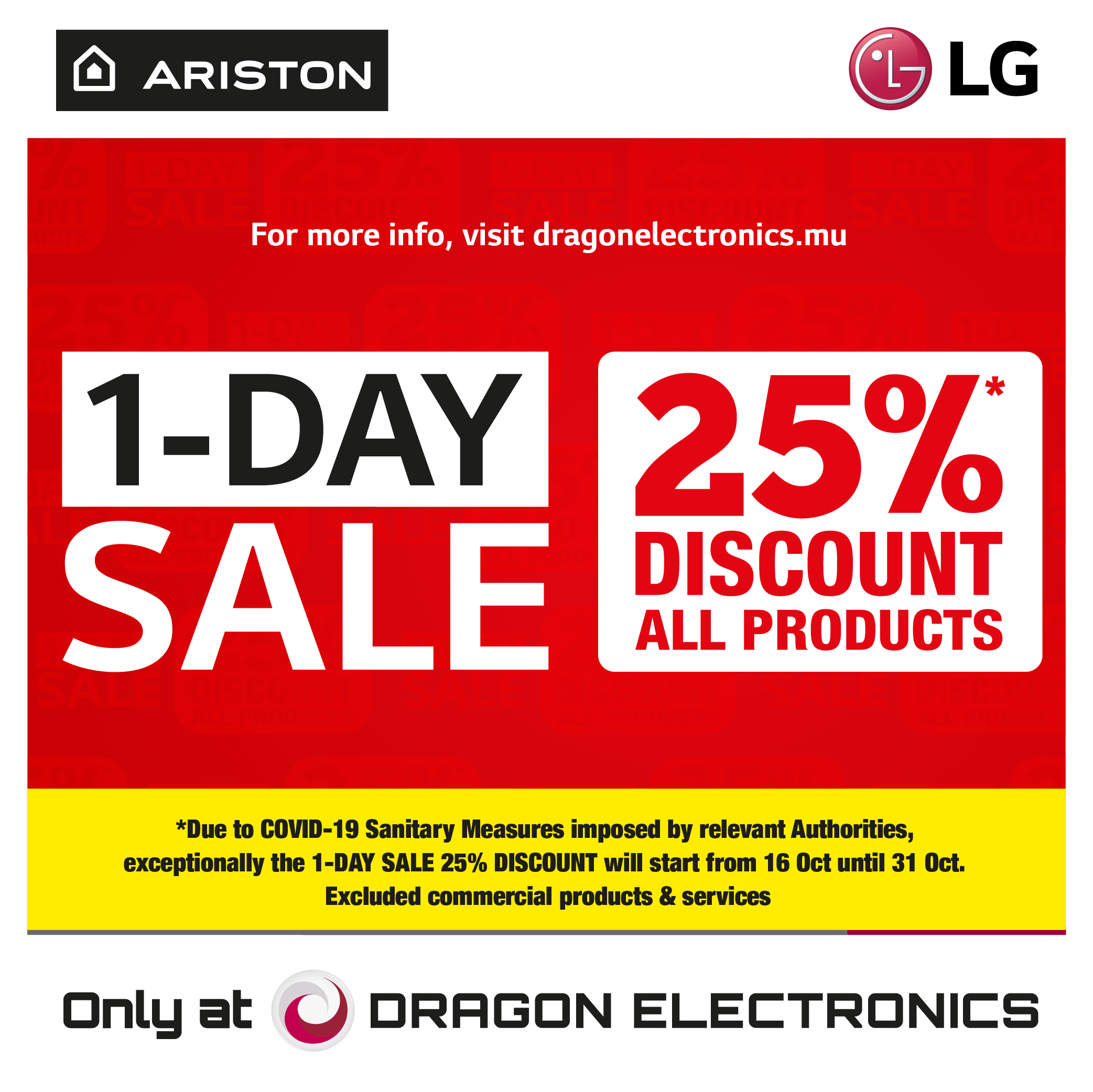 1-DAY SALE AT DRAGON ELECTRONICS 1-DAY SALE AT DRAGON ELECTRONICS