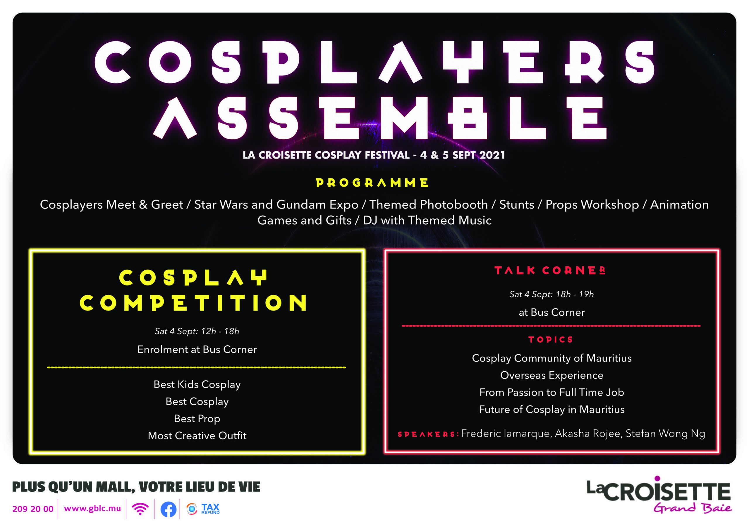 Programme du Cosplay Festival 2021 Programme du Cosplay Festival 2021